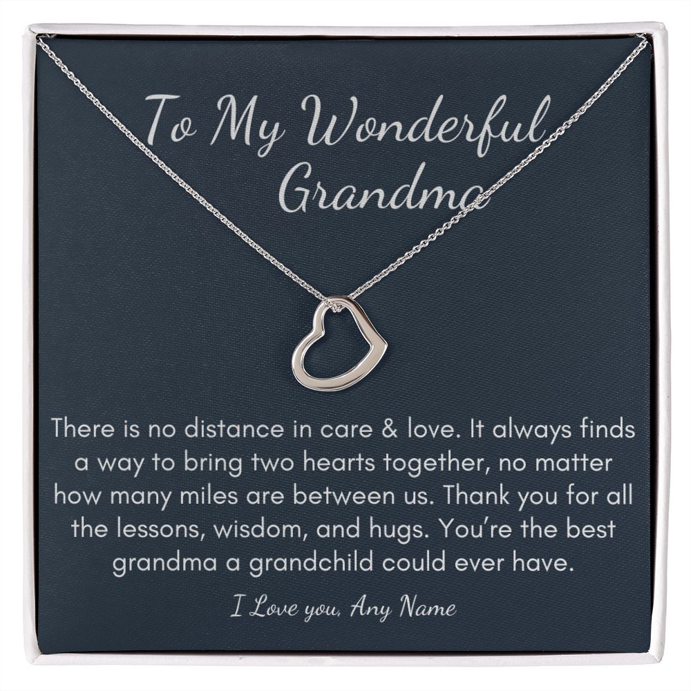 Personalized Delicate Heart Grandma Necklace