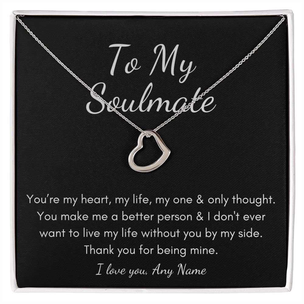 Personalized Delicate heart Soulmate necklace
