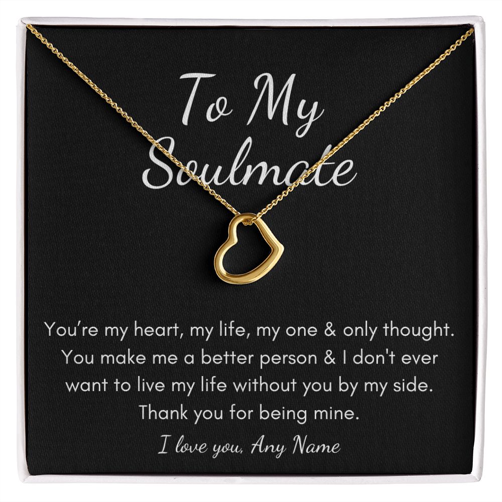 Personalized Delicate heart Soulmate necklace