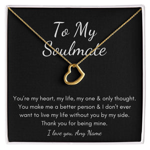Personalized Delicate heart Soulmate necklace