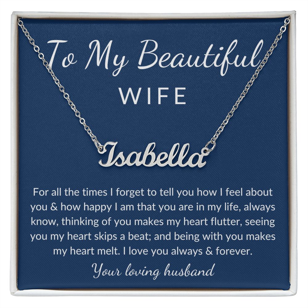 My heart loves you name necklace