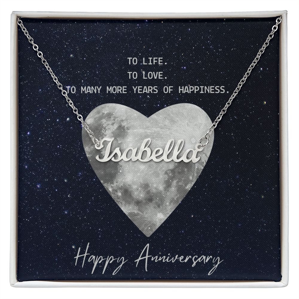Happy Anniversary Name custom necklace