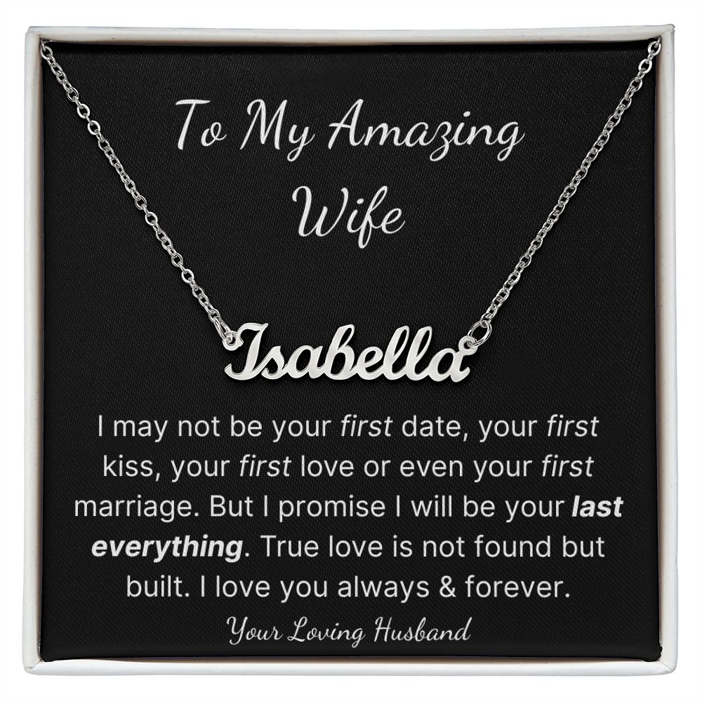Custom Name necklace for wife, Valentines day birthday Christmas gift for wife