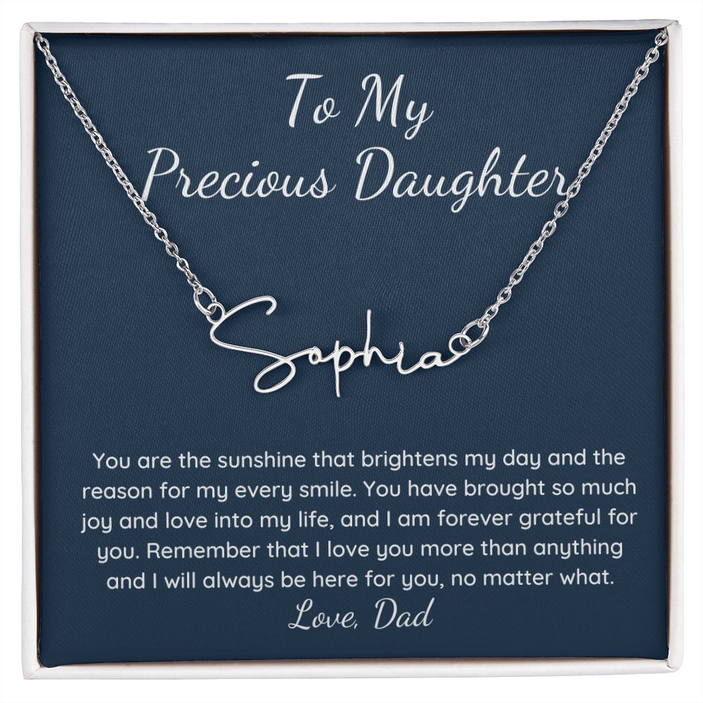 Personalized daughter father name necklace