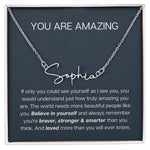Personalized you are amazing Signature Style Name necklace Gift