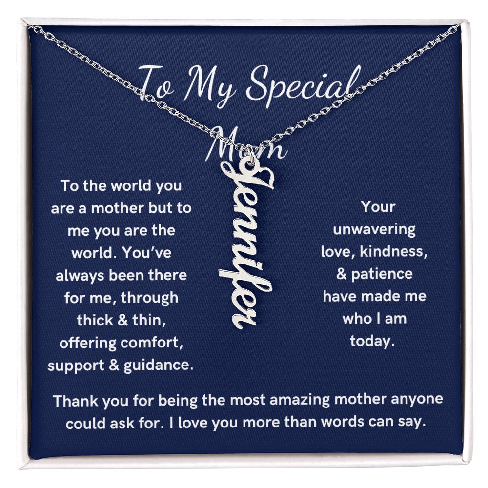 Personalized Vertical Name Necklace for Mum