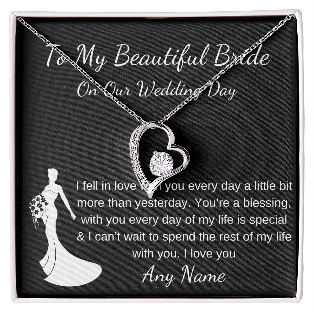 Personalized heart necklace Groom to Bride Gift Wedding Day gift