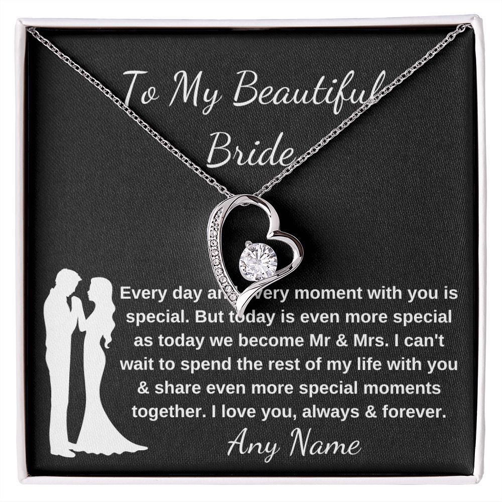 Forever Love Personalized necklace Groom to Bride Gift Wedding Day Gift