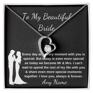 Forever Love Personalized necklace Groom to Bride Gift Wedding Day Gift