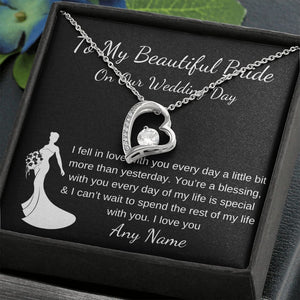 Personalized heart necklace Groom to Bride Gift Wedding Day gift