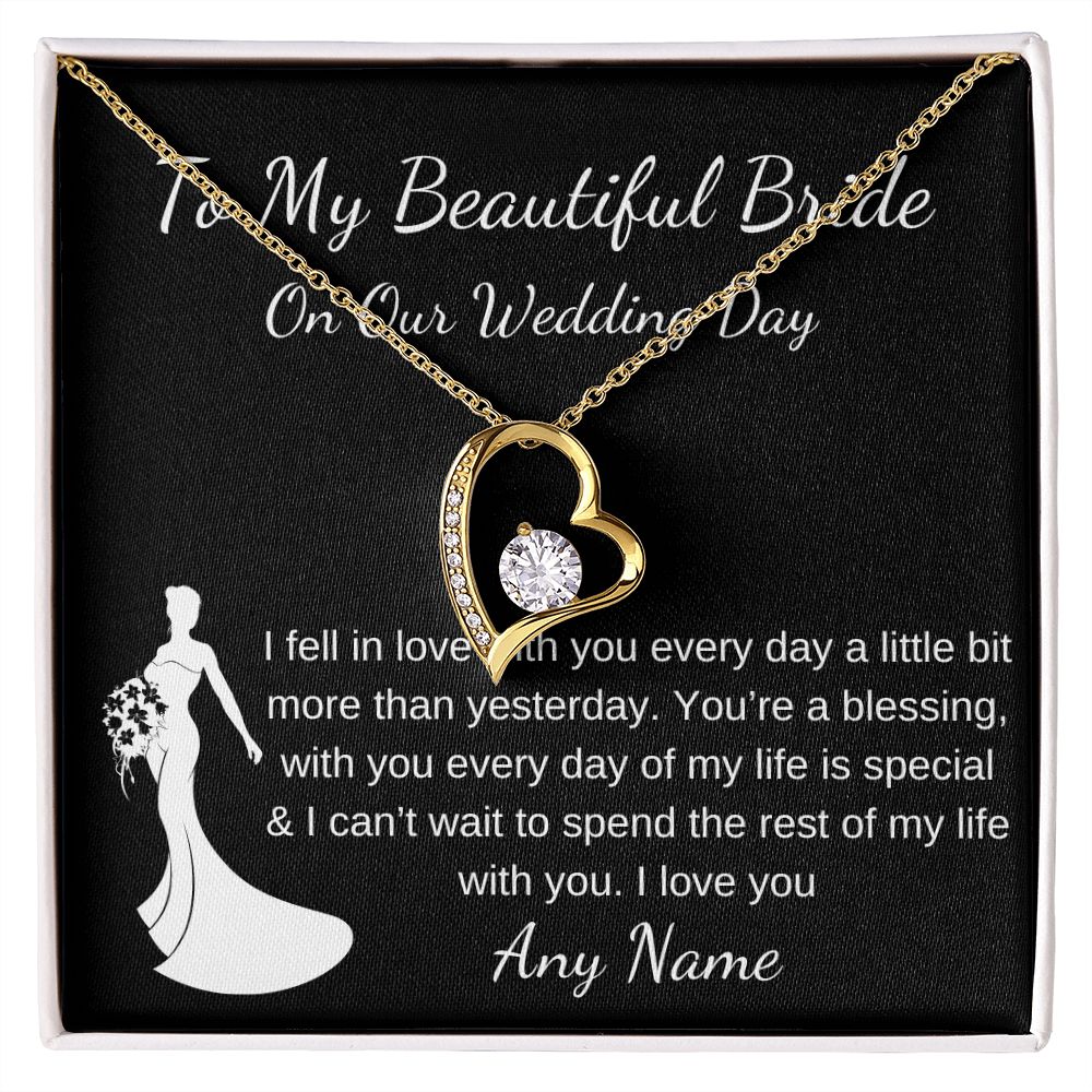 Personalized heart necklace Groom to Bride Gift Wedding Day gift