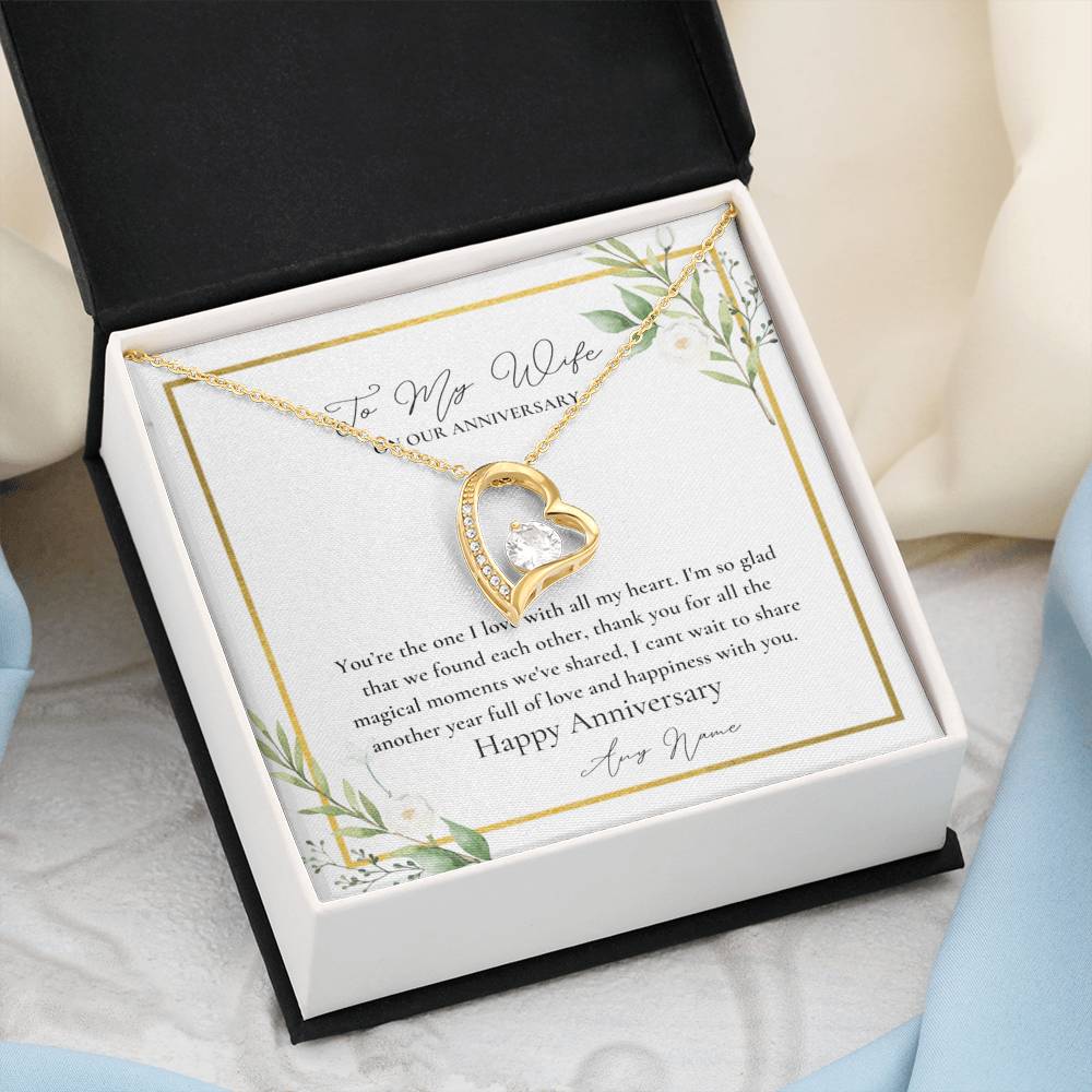 Personalized Anniversary heart necklace for Wife