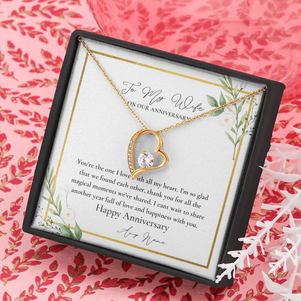 Personalized Anniversary heart necklace for Wife