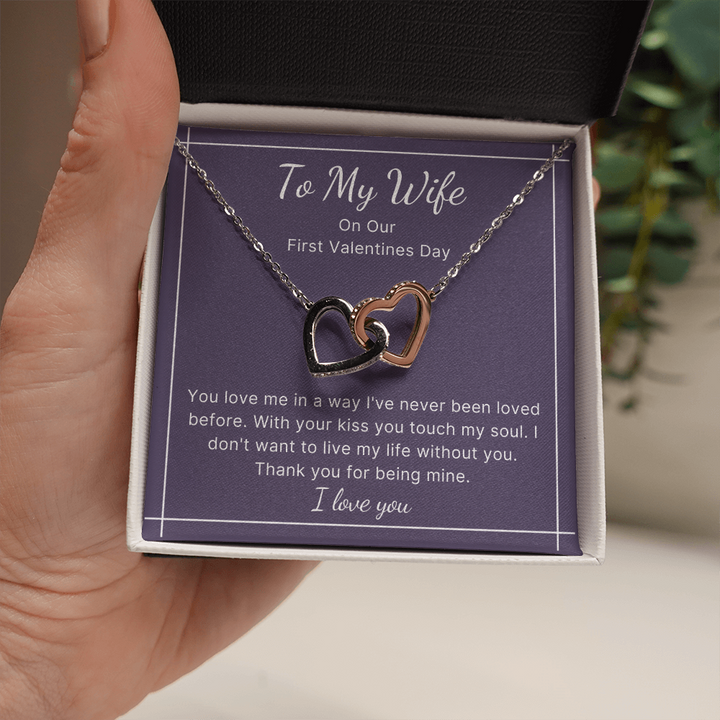 On Our First Valentines Day wife necklace