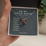 Little Sister Motivational heart necklace