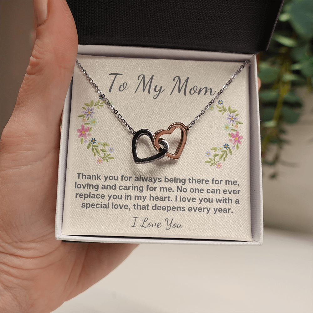 To My Mom Mothers day Birthday heart necklace gift