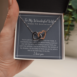 4th Year wedding anniversary heart necklace