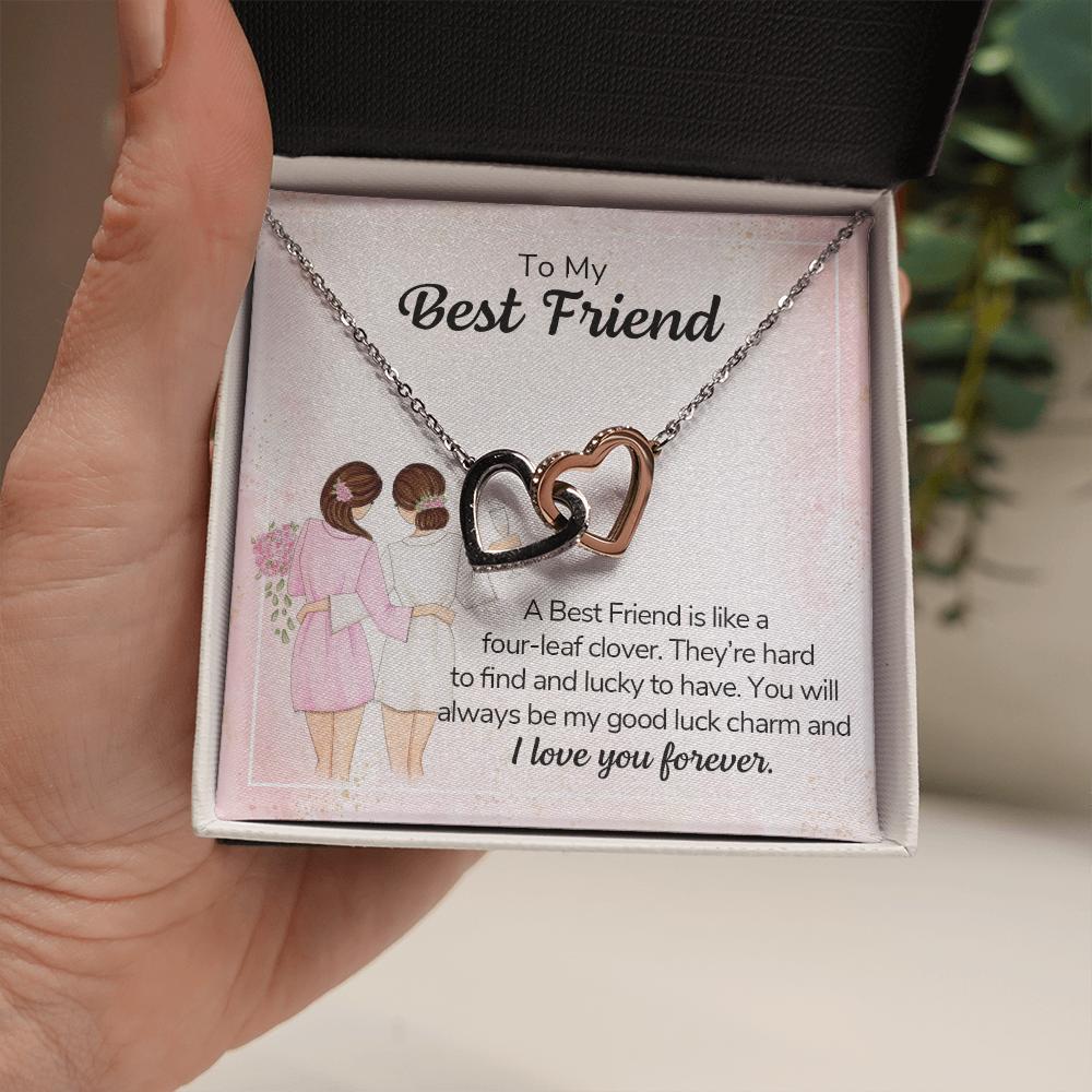 Best Friend interlocking heart necklace
