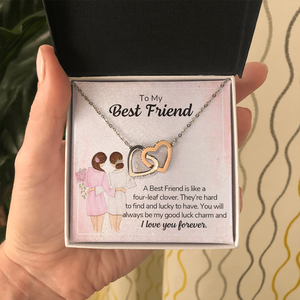 Best Friend interlocking heart necklace