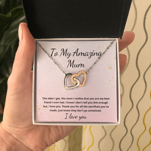 To My Amazing Mum Mother's day heart necklace