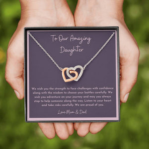 To Our Amazing Daughter Graduation birthday Christmas moving away necklace gift from parents