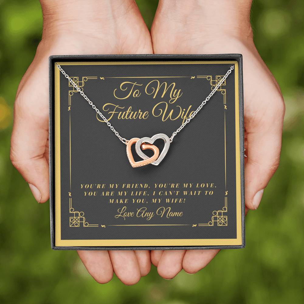Future Wife interlocking heart necklace Personalized