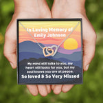 Personalised In loving Memory of, Sympathy Two Heart Necklace