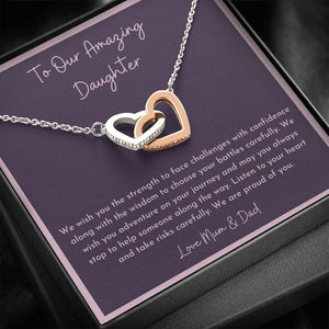 To Our Amazing Daughter Graduation birthday Christmas moving away necklace gift from parents
