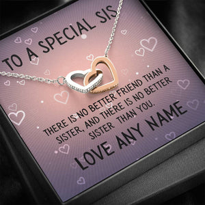 Personalised Two Hearts Sister Necklace