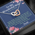 Wonderful wife on her birthday interlocking necklace