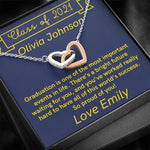 Class of 2021 Graduation two heart necklace