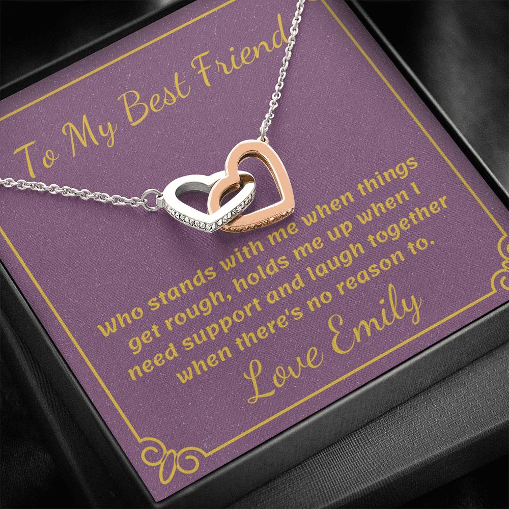 Best Friend Personalized two hearts necklace