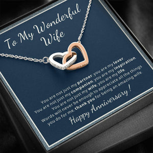 Happy Anniversary heart necklace gift for Wife