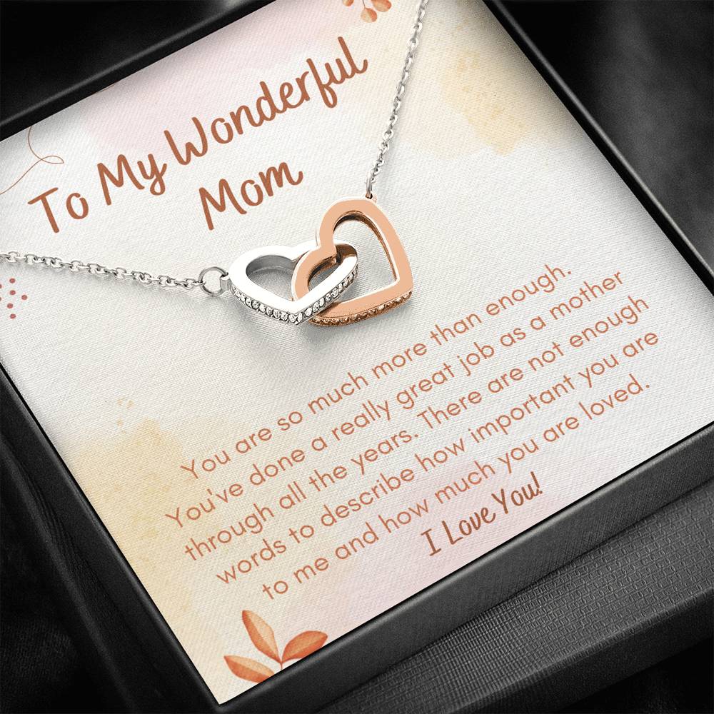 Wonderful Mom - Mother Daughter necklace