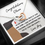 Personalised Graduation Friendship Two Hearts Necklace