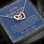 To Our Daughter in law on her wedding day interlocking hearts necklace