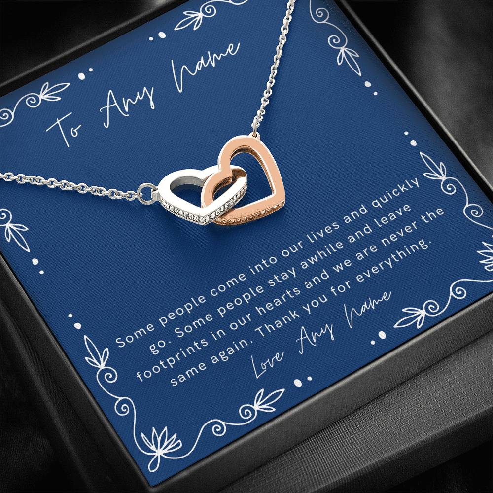 Thank You, Appreciation heart necklace gift for best friend