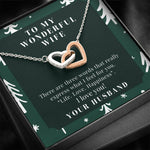 To My Wonderful wife Christmas gift interlocking heart necklace