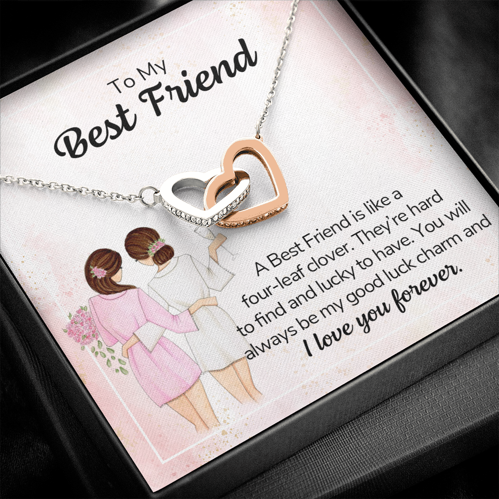 Best Friend interlocking heart necklace