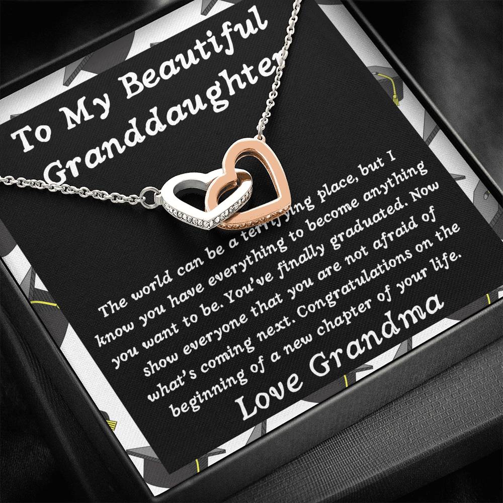 Graduation Granddaughter Two Heart Necklace