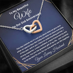 2nd anniversary for wife interlocking heart necklace