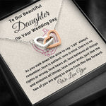 To Our Daughter on Your wedding day interlocking hearts necklace