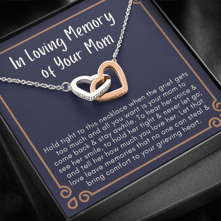 In Loving memory of your Mom, grieving heart necklace