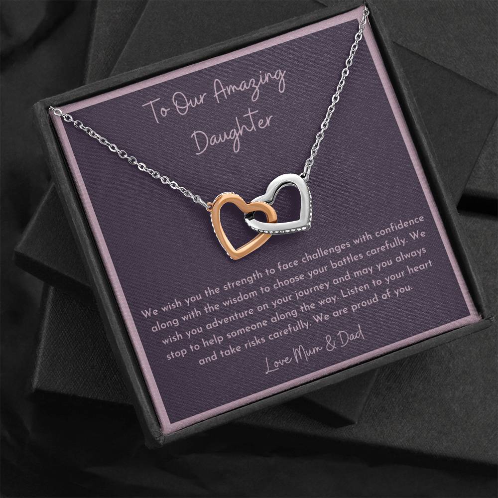 To Our Amazing Daughter Graduation birthday Christmas moving away necklace gift from parents