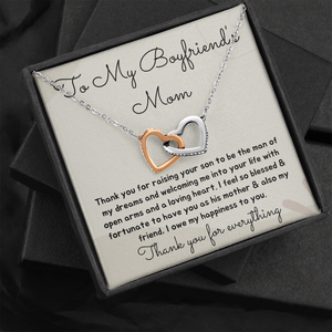 Interlocking heart necklace for My Boyfriend's Mom Mothers day gift