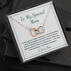 To My Special Mom, Mothers day Birthday Christmas heart necklace