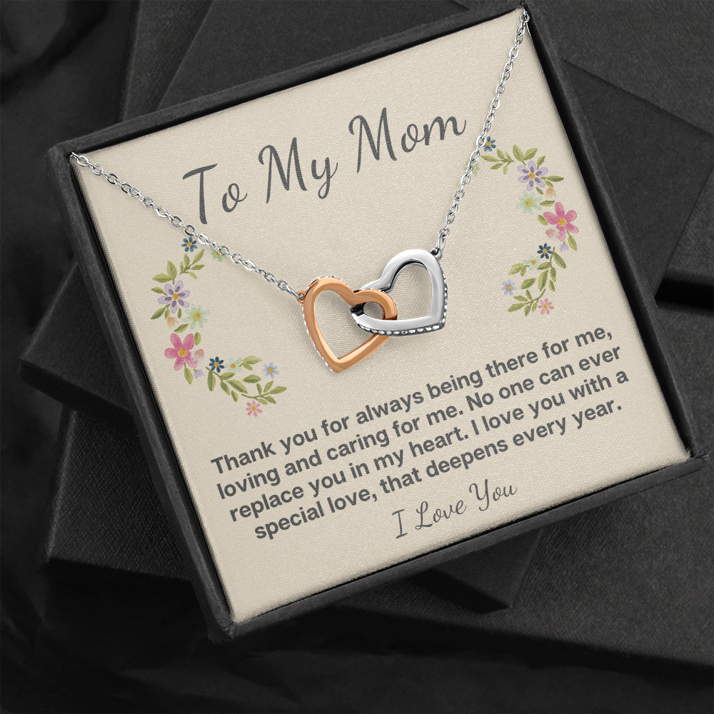 To My Mom Mothers day Birthday heart necklace gift