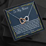 Niece birthday, moving away interlocking heart necklace gift