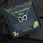 Wife birthday necklace interlocking hearts gift