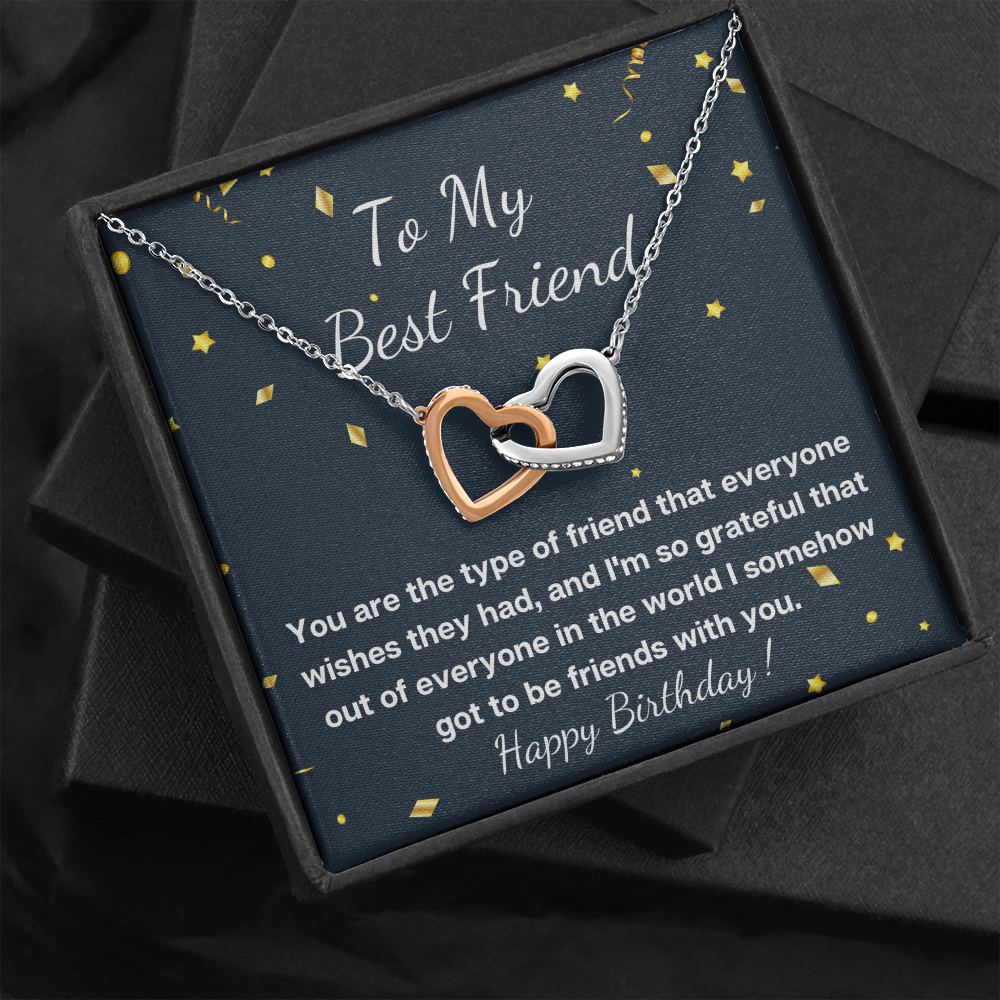 Best friend birthday heart necklace gift
